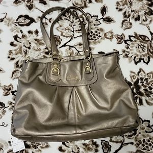 Slate/Gold Coach Signature Satchel